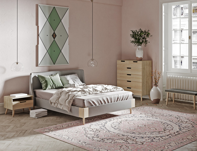 Кровать Lagom Side Soft светло-серая