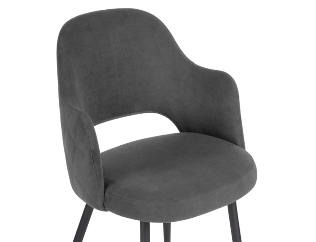 Стул на металлокаркасе Гутрид прошивка ромбы сзади темно-серый/черный (Арт.504182)